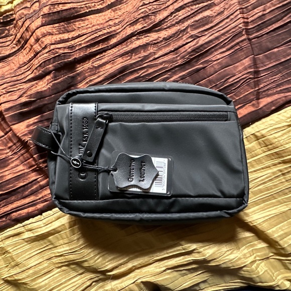 OCHNIK Man’s Zip Toiletry Bag, Genuine Leather + Nylon, Black, NWT - Picture 5 of 12